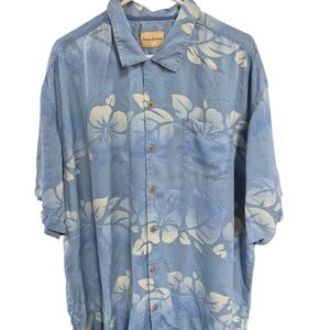 Tommy Bahama Hawaiian Floral Button Down Shirt, XXLarge, 100% Silk